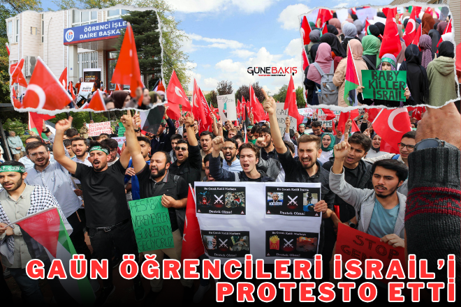 GAÜN öğrencileri israil’i protesto etti